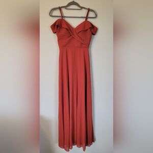 Elegant Burnt Orange Formal Gown